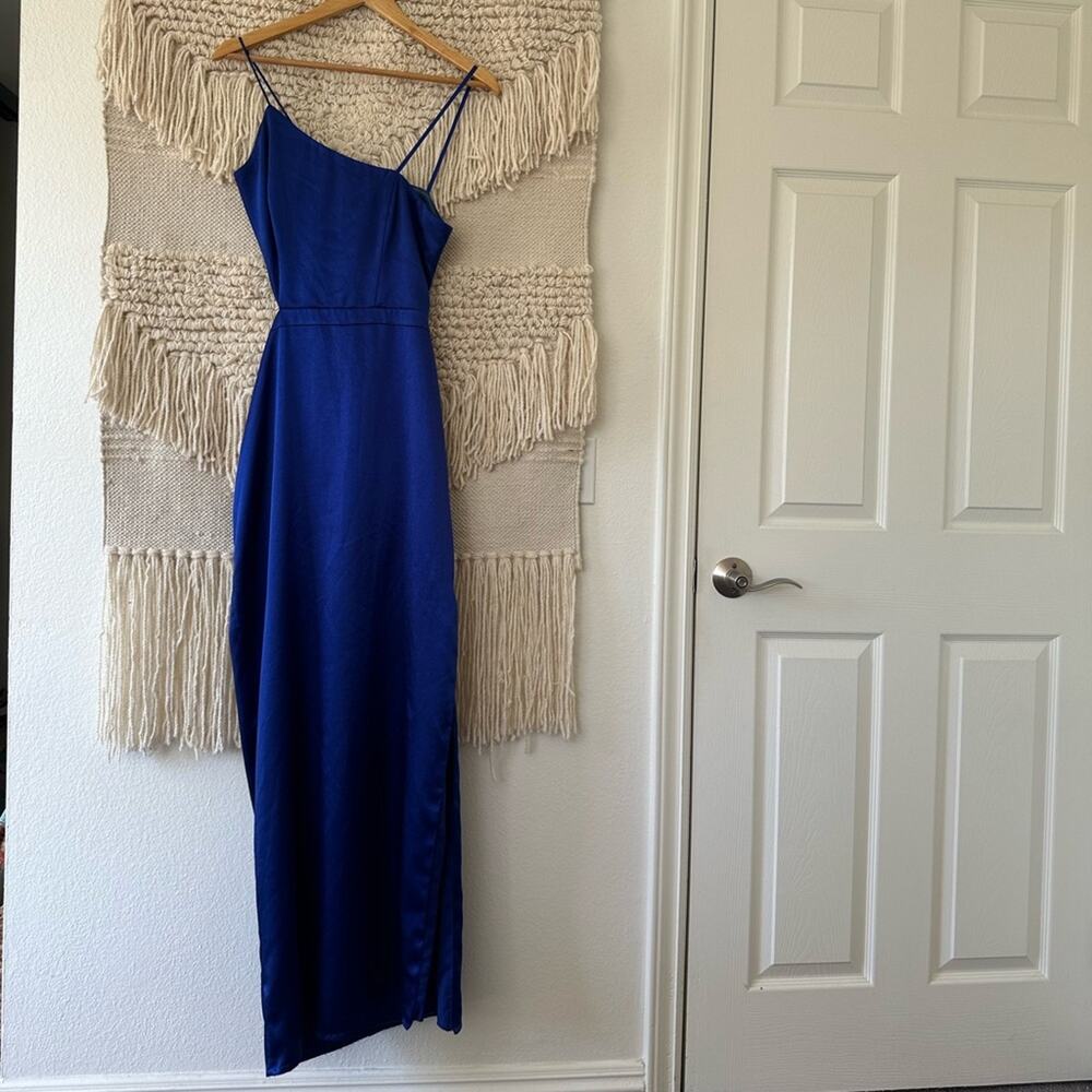 Aidan Mattox Royal Blue Satin Dress